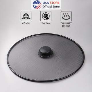 Nắp Vung Lưới Inox Phủ Đen J1 Chống Văng Dầu Mỡ Khi Chiên Rán - Tránh Côn Trùng - Cỡ 29cm - Chịu Nhiệt Độ Cao