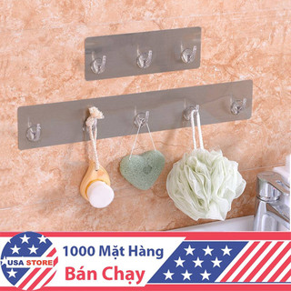 [Dính Bạc Loại 1] Khung Treo Đồ Dán Tường Nhiều Móc T7 - Móc Dàn Treo Cường Lực Sau Cửa, Treo Nhà Tắm Đa Năng