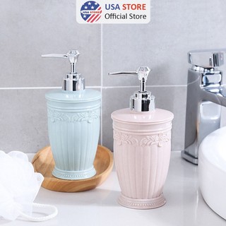 Bình Đựng Sữa Tắm - Dầu Gội - Nước Rửa Tay Gia Đình, Khách Sạn 400ml Xanh/Hồng