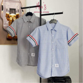  Áo Sơ Mi Thom Unisex Nam Nữ Kẻ Sọc Xanh Xám Dài Tay Ngắn Tay Vải Cao Cấp đi học đi chơi  Mẫu Hottrend xu hướng 2024 