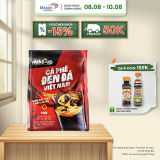Wake-up cà phê hòa tan đen đá việt nam - túi 50 gói x 16g