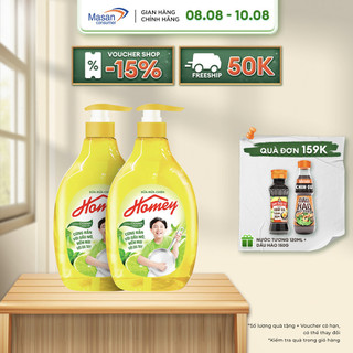 Combo 2 Sữa rửa chén Homey hương Chanh & Húng tây Chai 480gr