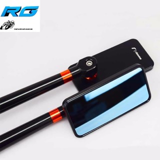 Gương Xe Máy Thời Trang - Kính Chiếu Hậu Xe Máy Kiểu Rizoma Màu Đen 1 Cái Đủ Ốc Gắn Và Lục Giác