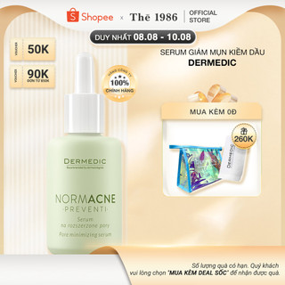 Serum Dermedic Normacne kiềm dầu se khít lỗ chân lông cho da dầu Normacne Preventi Widened Pores Serum 30 ml