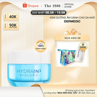 Kem dưỡng Dermedic HA ban đêm  cấp âm da khô mất nước Hydrain3 Hialuro Cream-Gel Ultra-Hydrating 50 G