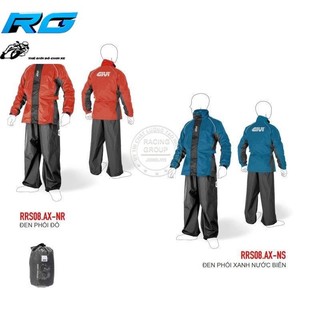 Bộ quần áo mưa givi cao cấp rrs08 màu đỏ-xanh hàng chính hãng