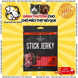 Snack bánh thưởng cho chó mèo thịt bò Que Hàn Quốc Stick Jerky Lamb Meat 90g