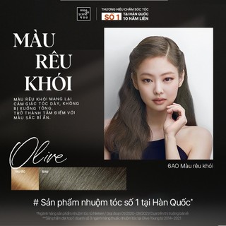 Thuốc nhuộm tóc Mise en scene Hello Bubble 6AO Ash Olive màu rêu khói