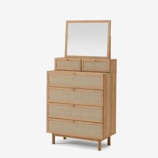 Mey, tủ đựng đồ trang điểm bằng mây tự nhiên, btd_007, 46x85x167cm, nội thất hgf hoàng giang
