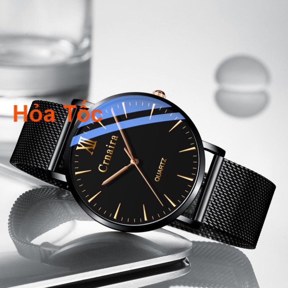 [CAO CẤP] Đồng Hồ Nam Crnaira Japan C3079 Siêu Mỏng Dây Thép Lụa Cao Cấp
