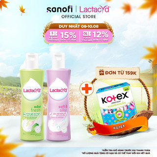 Bộ Dung Dịch Vệ Sinh Phụ Nữ Lactacyd Soft & Silky Dưỡng Ẩm 250ml + Odor Fresh Ngăn Mùi 24H 250ml