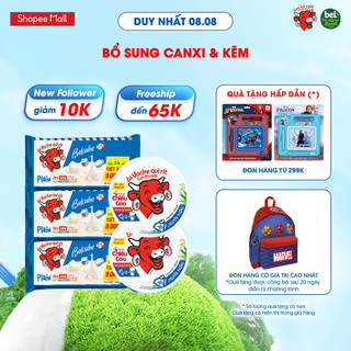 Combo 2 phô mai con bò cười 16 miếng 224g + 3 phô mai vuông belcube vị sữa 24c 125g