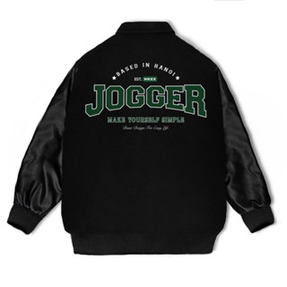 Áo khoác Nam Nữ Varsity JOGGER Dạ Phối Tay Da Cao Cấp Chần Bông 3 Lớp hot trend 2024