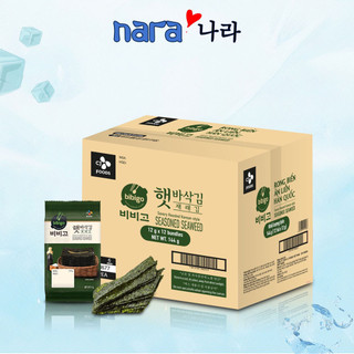 Rong Biển Ăn Liền BIBIGO Hàn Quốc 1 thùng (12 lốc, 1 lốc 3 gói) - vị truyền thống