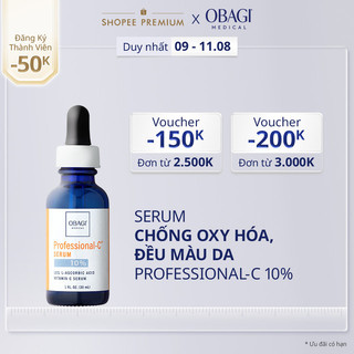Serum vitamin c 10% dưỡng sáng da & chống oxy hóa obagi professional-c 30ml