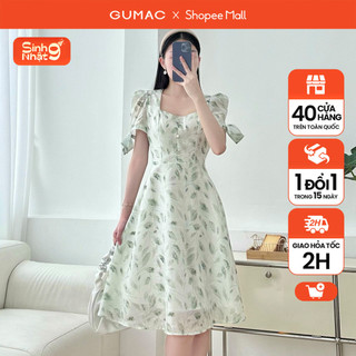 Đầm hoa tay đính nơ thời trang gumac de07012