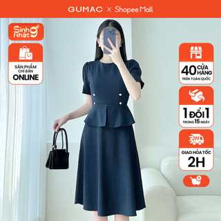Đầm peplum phối nút thời trang gumac lde0404 - de04025