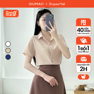 Áo sơ mi basic tay ngắn regular b2 thời trang gumac bae00002