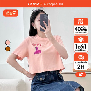 Áo thun in phối thêu thời trang gumac ate07015
