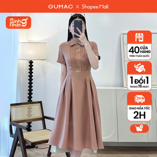 Đầm sơ mi xếp ly thời trang gumac de05052