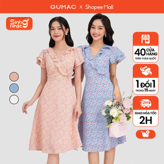 Đầm hoa nhí nữ phối bèo gumac dd03049