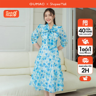 Đầm hoa cổ nơ gumac dd08035