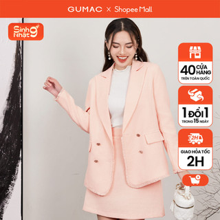 Set lẻ blazer phối viền thời trang gumac owd12087 - chân váy nữ dáng a thiết kế lưng kiểu thời trang gumac vd12086