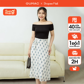 Chân váy phối thắt lưng gumac vd08006