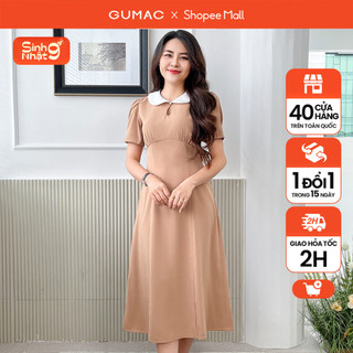 Đầm phối bâu tròn thời trang gumac dd06057