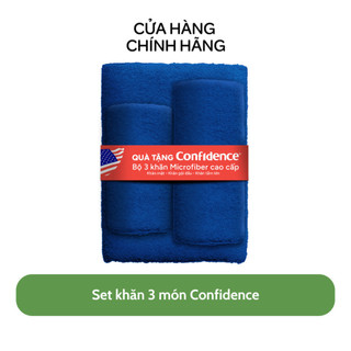 Set khăn 03 món cho người lớn: Khăn mặt, khăn gội đầu, khăn tắm - QT Confidence