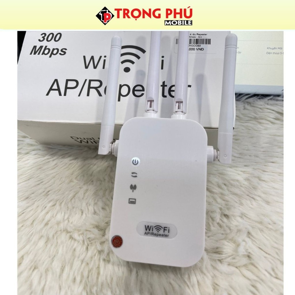 Kích wifi 4 râu Repeater 300Mbps - Trọng phú mobile