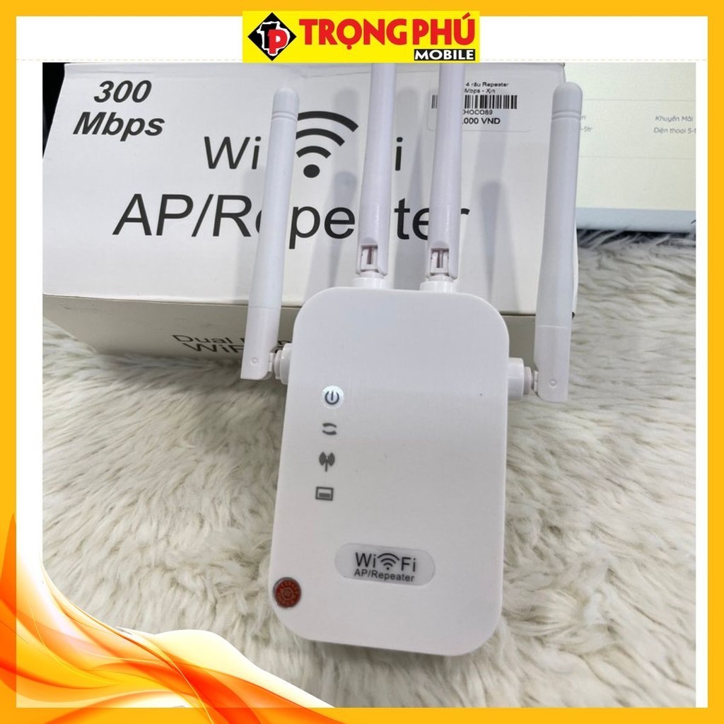 Kích wifi 4 râu Repeater 300Mbps - Giảm giá