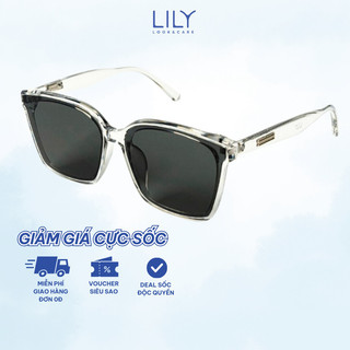 Kính mát mắt vuông nam nữ LILYEYEWEAR chất liệu nhựa cao cấp cứng cáp CHỐNG TIA UV400 màu sắc thời trang KC23390