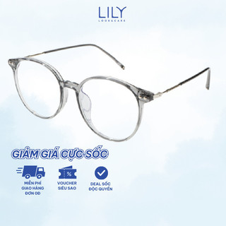 Gọng kính nhựa tròn nam nữ LILYEYEWEAR chất liệu nhựa cao cáp kiểu dáng mắt to thời trang màu sắc hiện đại 01257