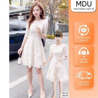 Váy Tiểu Thư MDU1857 Chất Ren Gợn Sóng Tôn Dáng Từ MDU K58-D2-4
