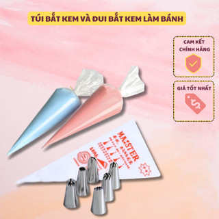Túi bắt kem nilong dùng 1 lần 100 cái, túi silicon tái sử dụng nhiều lần