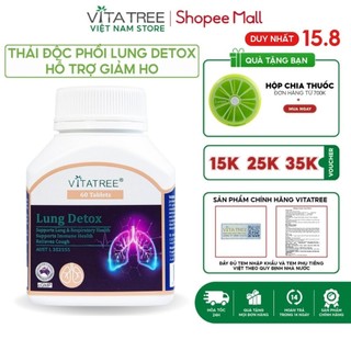 Thải độc phổi Vitatree Lung Detox của Úc hỗ trợ thải độc, thanh lọc phổi khỏe mạnh hộp 60 viên