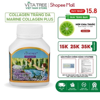 Collagen trắng da Vitatree Marine Collagen Plus của Úc giúp tăng tính đàn hồi và trẻ hoá làn da hộp 100 viên