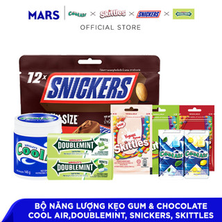 Bộ năng lượng kẹo Gum & Chocolate Cool Air, Doublemint, Snickers, Skittles