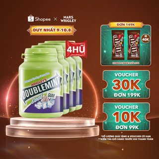 Combo 4 hũ kẹo Sing-gum Doublemint hương nho hũ 40 viên