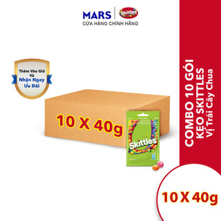 Combo 10 gói kẹo Skittles hương trái cây chua gói 40g