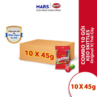 Combo 10 gói kẹo Skittles Original hương trái cây gói 45g