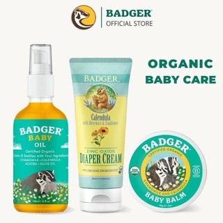Combo chăm sóc da hữu cơ cho bé BADGER Essential Baby Care