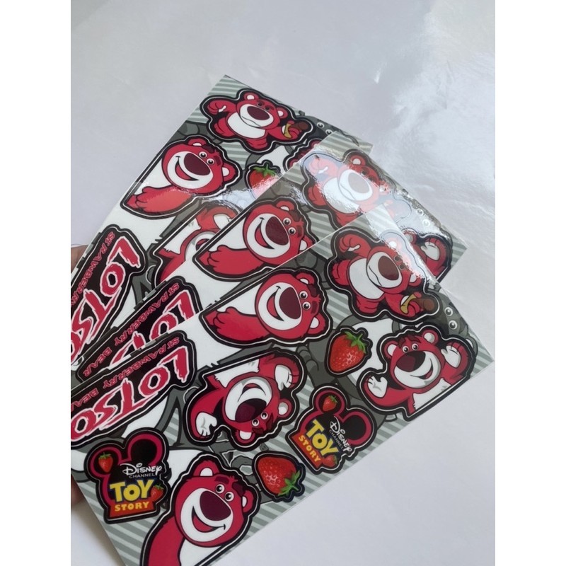 Sét tem logo gấu dâu lotso cầm gậy