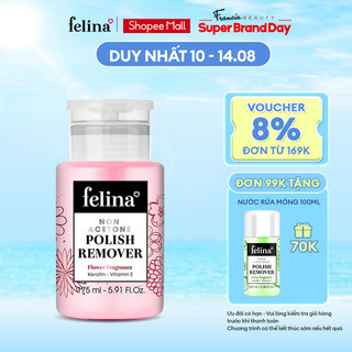 Nước rửa móng tay cao cấp Felina Nail 175ml, rửa móng nhanh, hương thơm dễ chịu