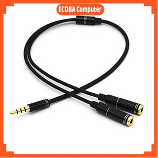 Dây chia jack loa chuẩn 3.5 từ 1 ra 2 và Dây 2 đầu Jack loa 3.5 gộp audio và mic 3.5 ra tai nghe
