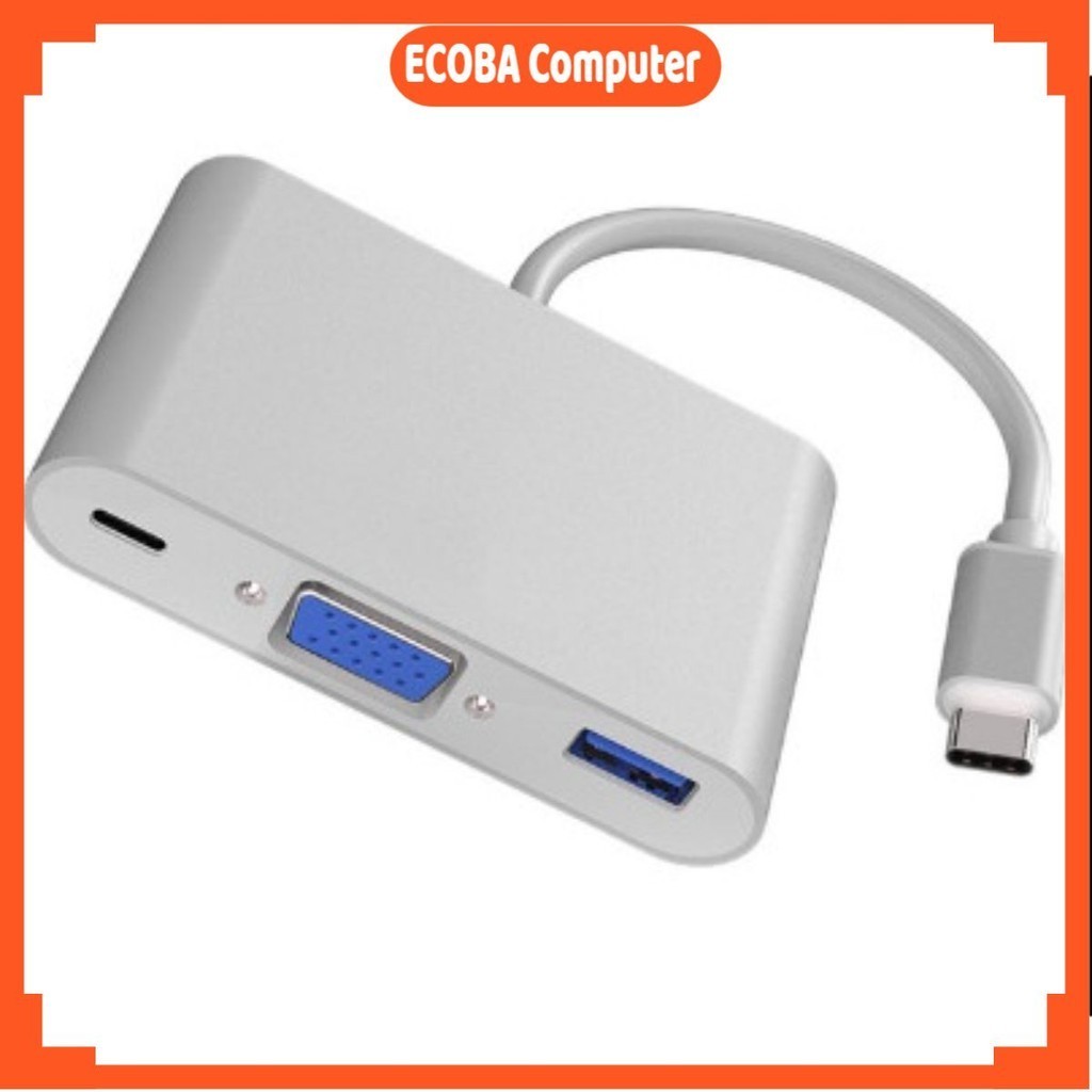 Cáp Chuyển Type C to hdmi ( vga ) + Usb 3.0+ type . ARIGATO Đảm Bảo Chất Lượng.ecoba