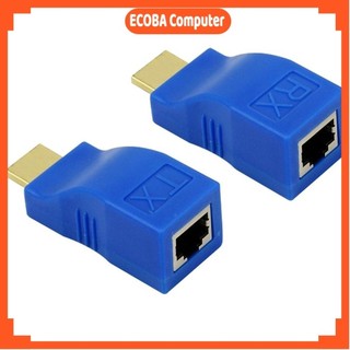 Bộ kéo dài hdmi extender 30m, qua cáp mạng cat5e,6 chuẩn rj45 ecoba