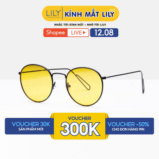 Kính râm nam nữ Lilyeyewear mắt đa giác gọng kim loại thanh mảnh nhẹ nhàng dễ đeo R0005