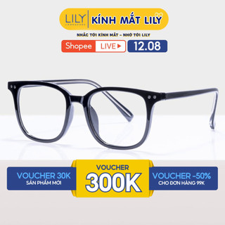 Gọng kính vuông nam nữ LILYEYEWEAR chất liệu nhựa cứng cáp phù hợp nhiều khuôn mặt 17133